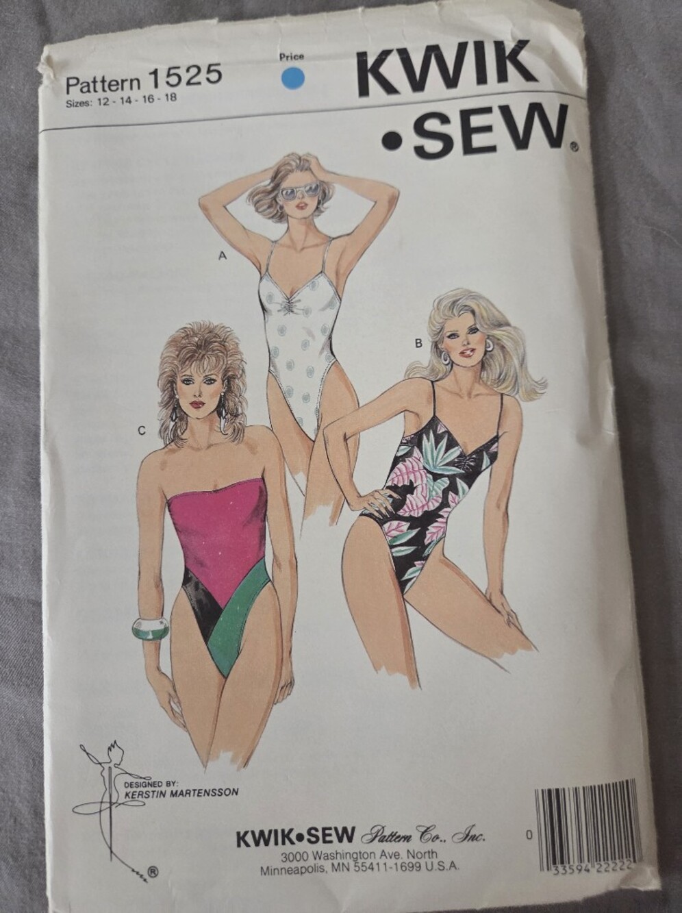 Kwik Sew 1525 Misses' Swimsuit Sewing Pattern Sizes 12-18